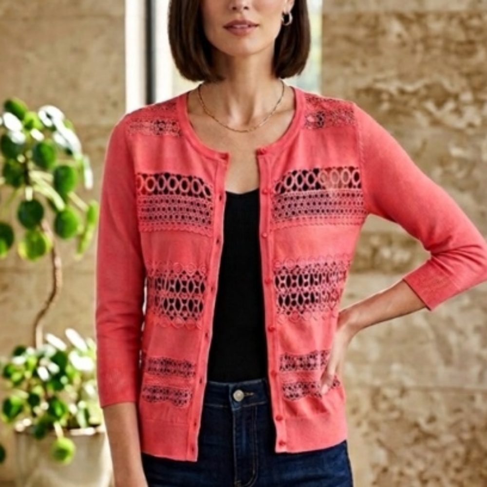 beautiful colar elegant lace sweater large Cardigan